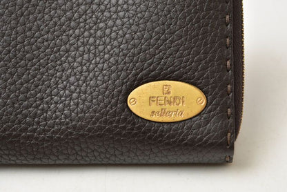 Fendi Wallet Selleria Leather Dark Brown — view 2