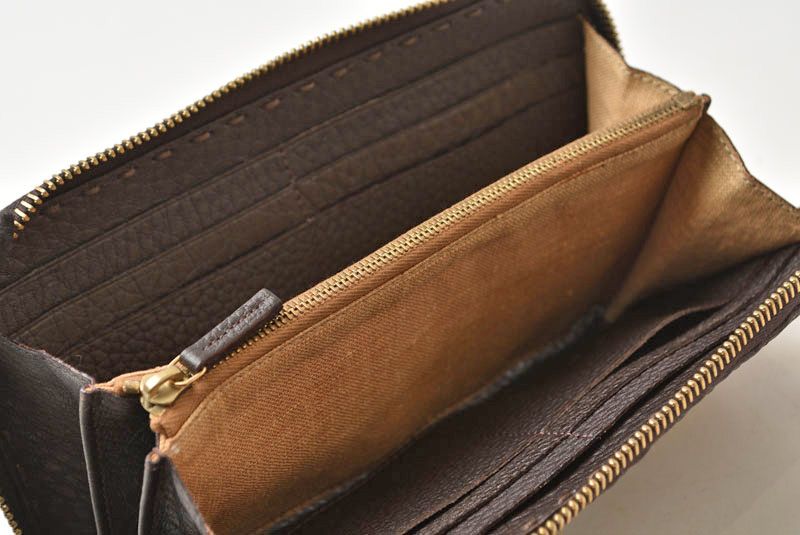 Fendi Wallet Selleria Leather Dark Brown — view 8