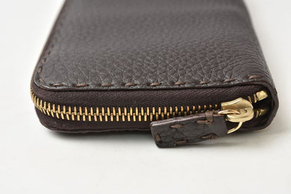 Fendi Wallet Selleria Leather Dark Brown — view 4