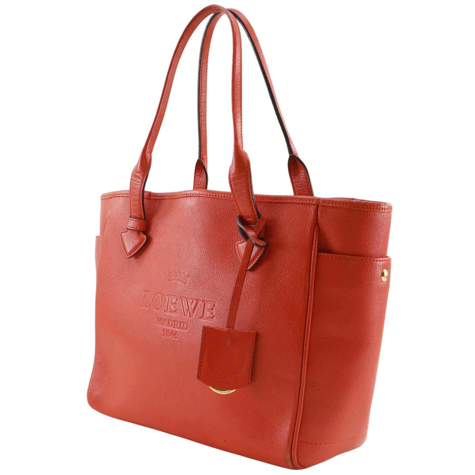 Loewe Heritage Leather Red Tote — view 2