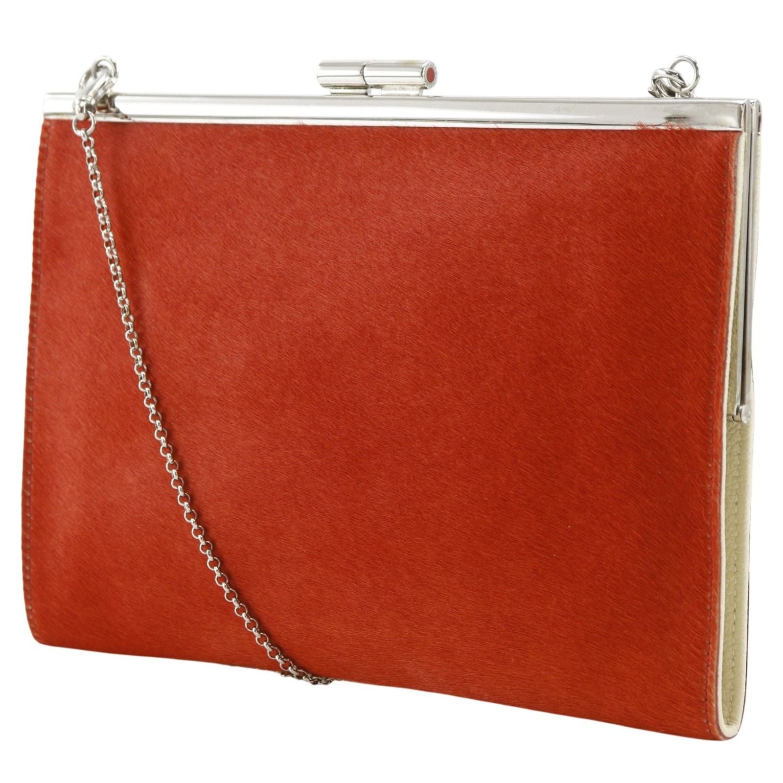 Bvlgari Chain Shoulder Party 2-Way Clutch Calf Hair — view 2
