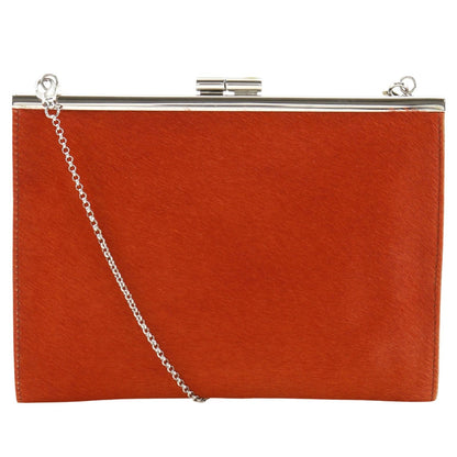 Bvlgari Chain Shoulder Party 2-Way Clutch Calf Hair
