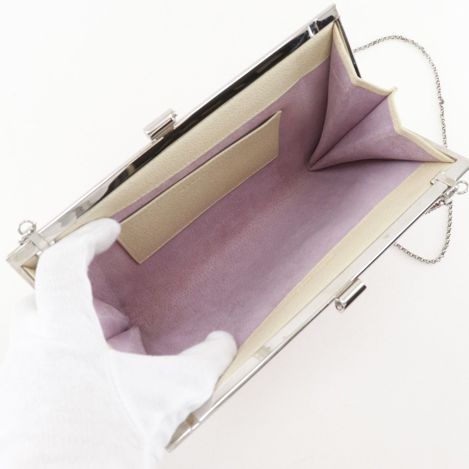 Bvlgari Chain Shoulder Party 2-Way Clutch Calf Hair — view 6