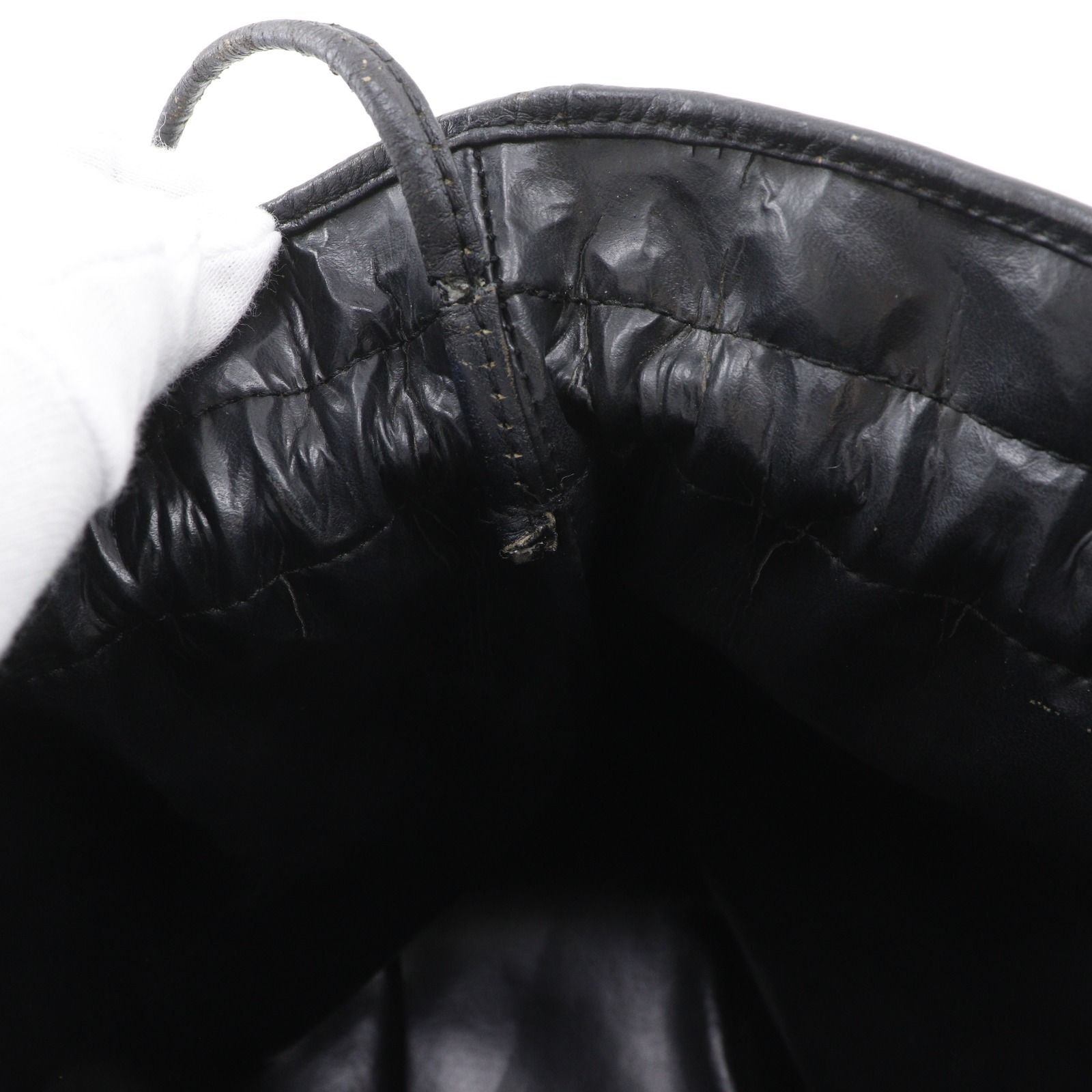 Dior Drawstring Vintage Calf Black Shoulder — view 8
