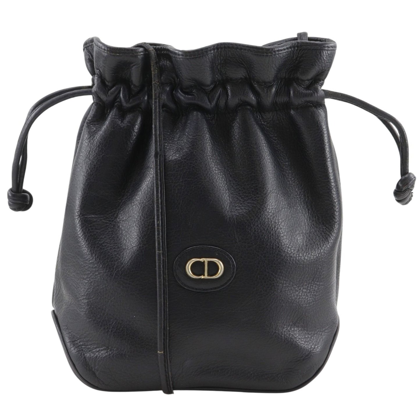 Dior Drawstring Vintage Calf Black Shoulder