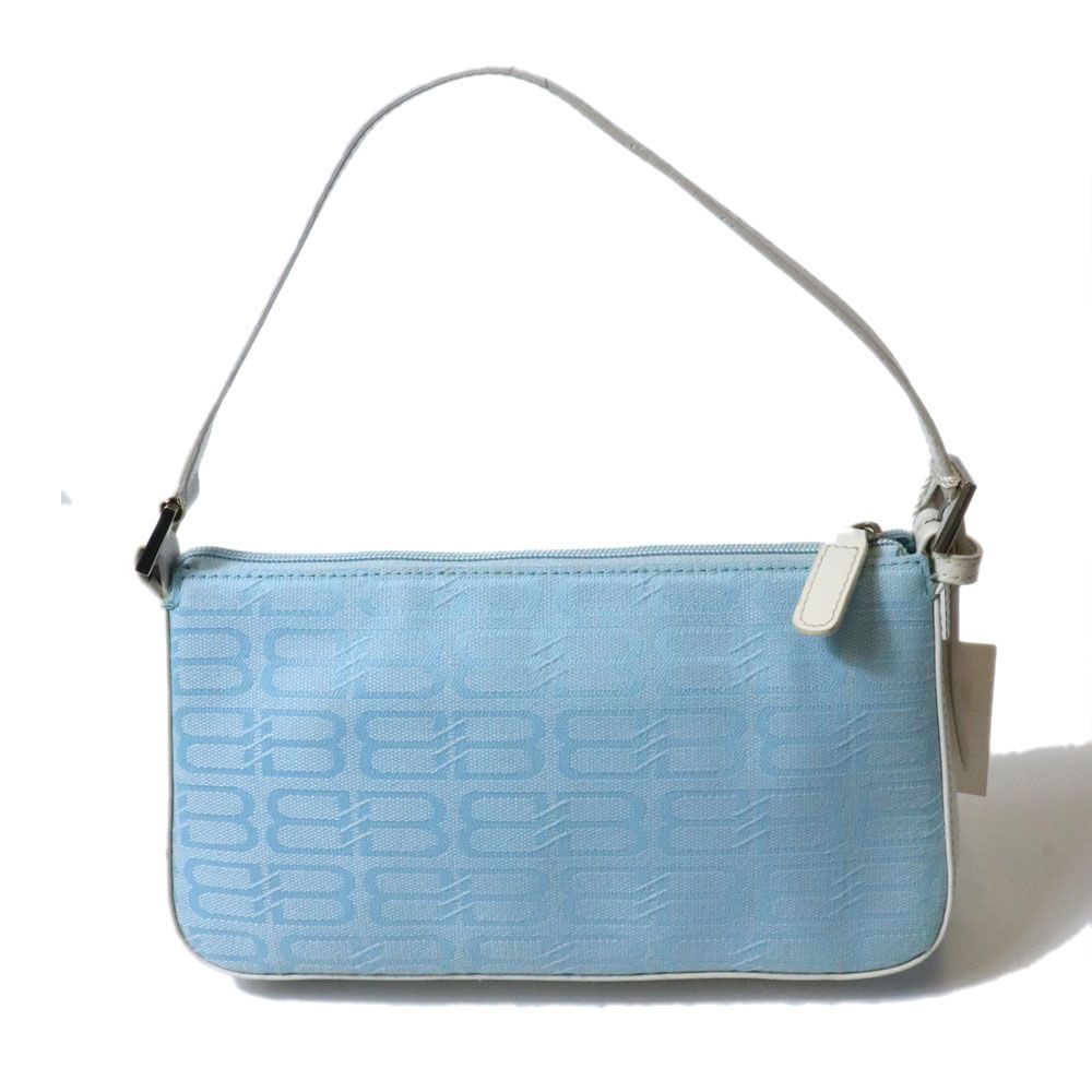 Balenciaga BB Monogram Shoulder Bag Canvas Leather Blue Vintage — view 2