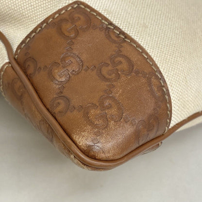 Gucci Shoulder Bag Guccissima Canvas Leather Brown Beige Chien Panning Gold — view 6
