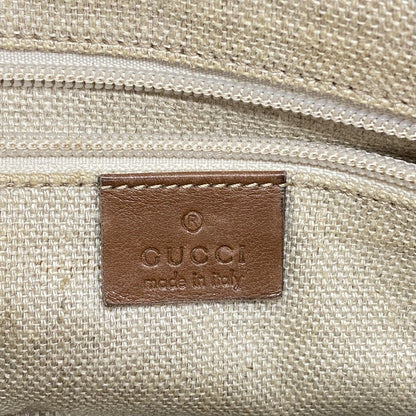 Gucci Shoulder Bag Guccissima Canvas Leather Brown Beige Chien Panning Gold — view 5