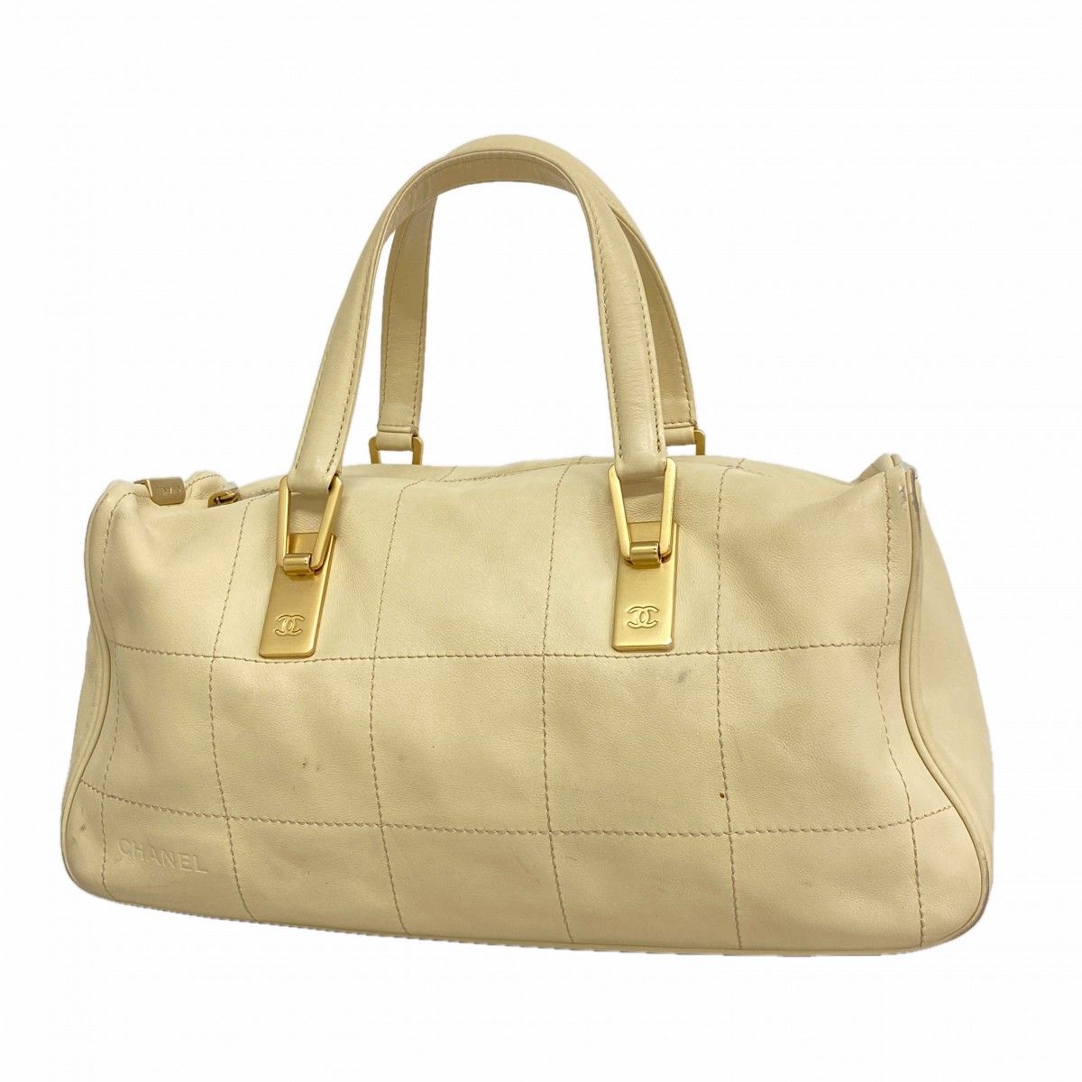 Chanel Handbag Chocolate Bar Lambskin Ivory Gold