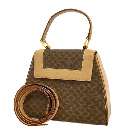 Celine Handbag Macadam Brown Gold 2-Way