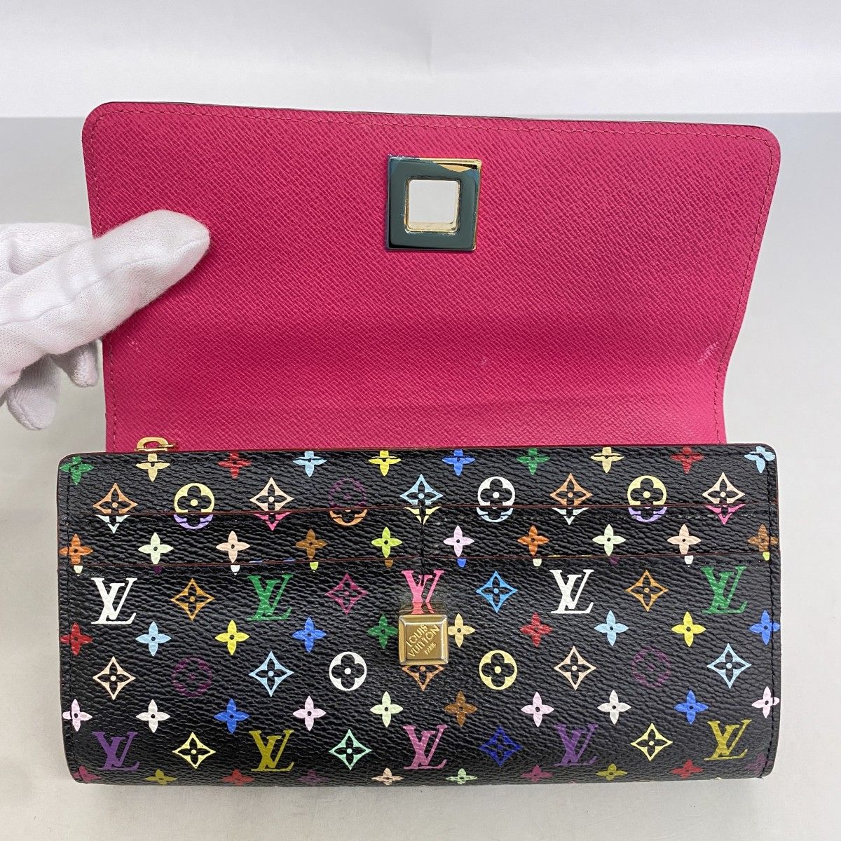 Louis Vuitton Wallet Monogram Multicolor Portefeuille Sarah Noir — view 9