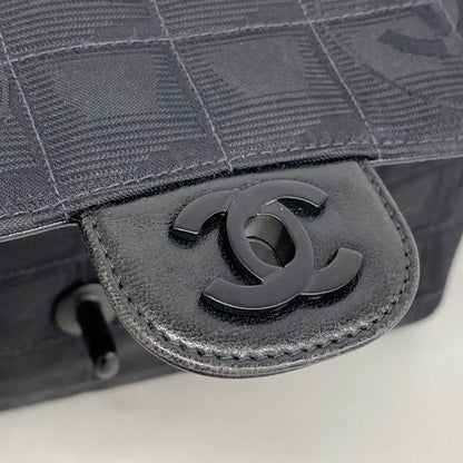 Chanel Shoulder Bag Nylon Black Silver — view 8