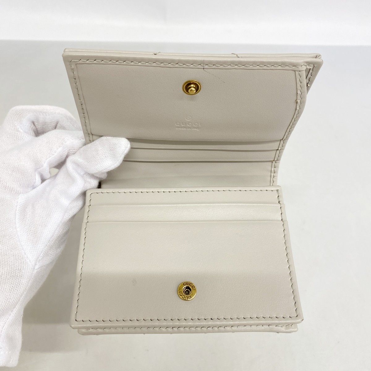 Gucci Wallet GG Marmont Leather Gray Gold — view 3