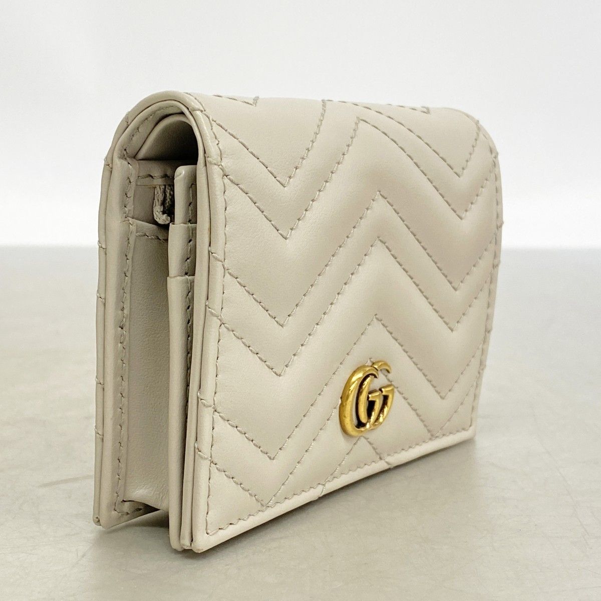 Gucci Wallet GG Marmont Leather Gray Gold — view 2