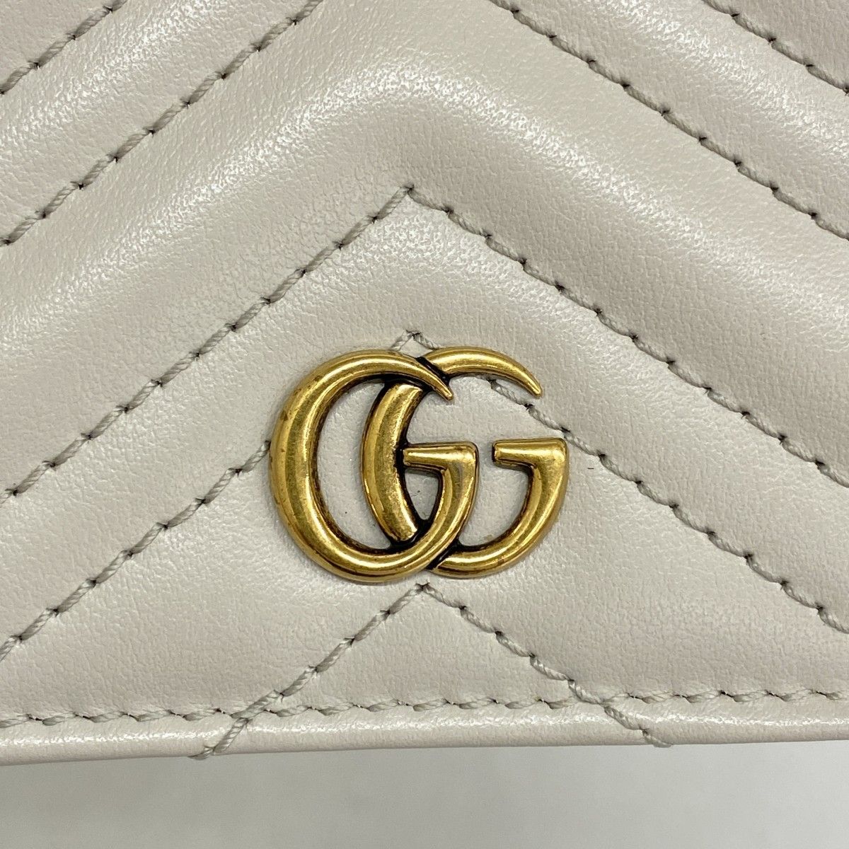 Gucci Wallet GG Marmont Leather Gray Gold — view 6