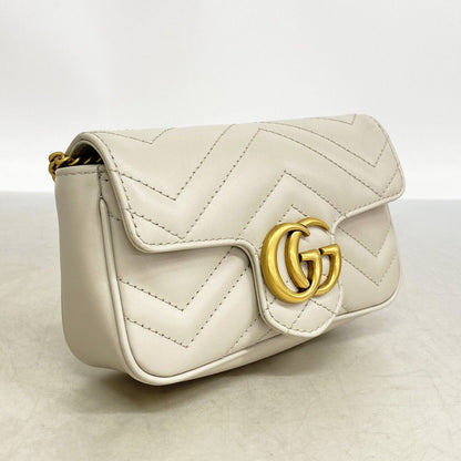 Gucci Shoulder Bag GG Marmont Leather Gray Gold — view 2
