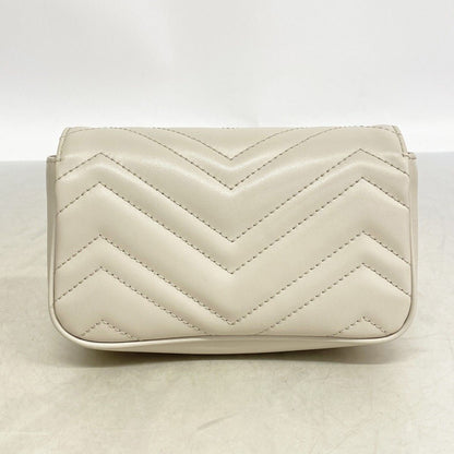 Gucci Shoulder Bag GG Marmont Leather Gray Gold — view 6
