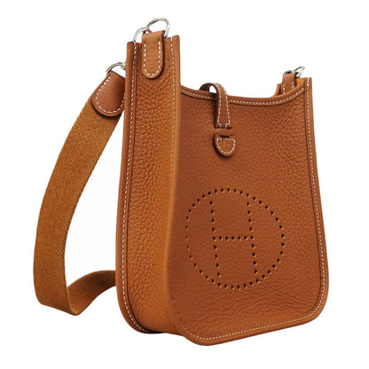 Hermes Shoulder Bag Evelyne TPM Taurillon Clemence Gold Silver — view 2