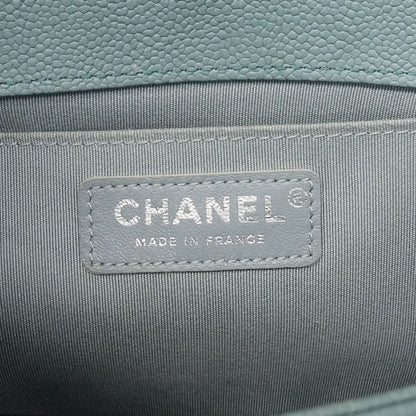 Chanel Shoulder Bag Boy Caviar Leather Blue Silver — view 5