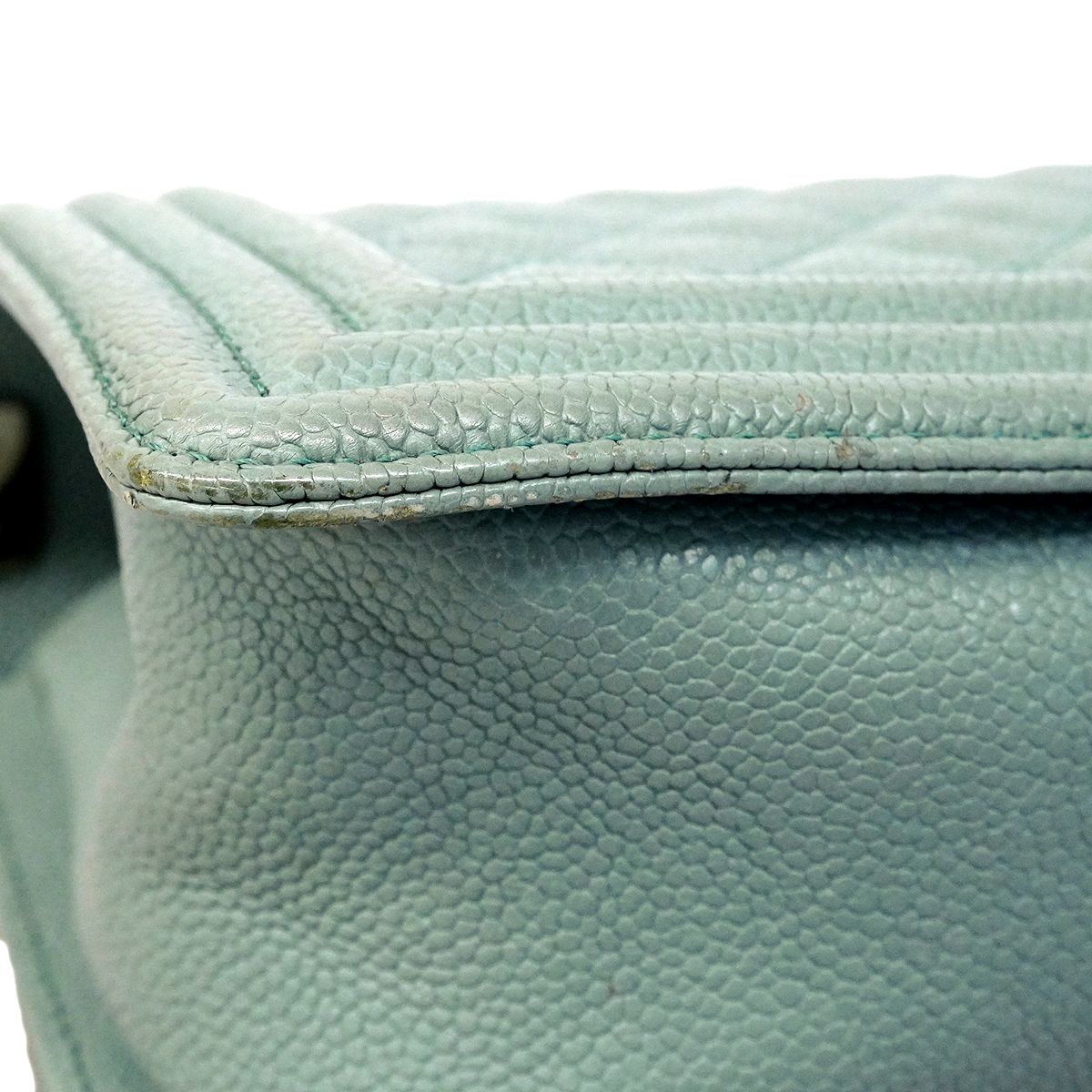 Chanel Shoulder Bag Boy Caviar Leather Blue Silver — view 7