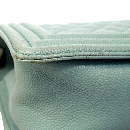 Chanel Shoulder Bag Boy Caviar Leather Blue Silver — view 7