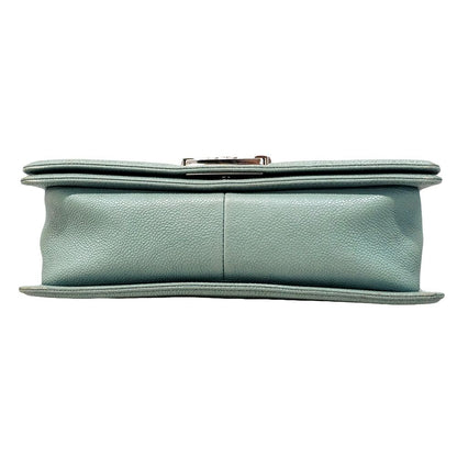 Chanel Shoulder Bag Boy Caviar Leather Blue Silver — view 3