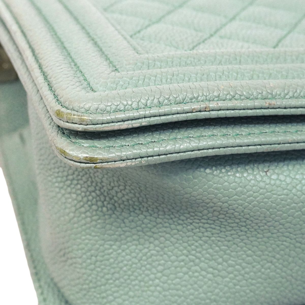 Chanel Shoulder Bag Boy Caviar Leather Blue Silver — view 6