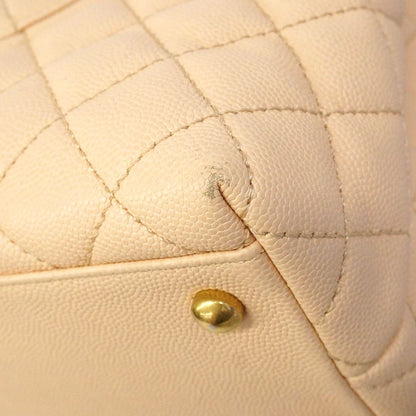 Chanel Handbag Herehandle Caviar Leather Beige Gold 2-Way — view 6