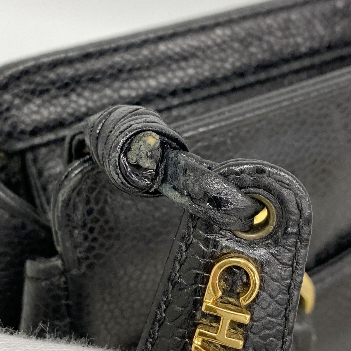 Chanel Shoulder Bag Triple Coco Caviar Leather Black Gold — view 6