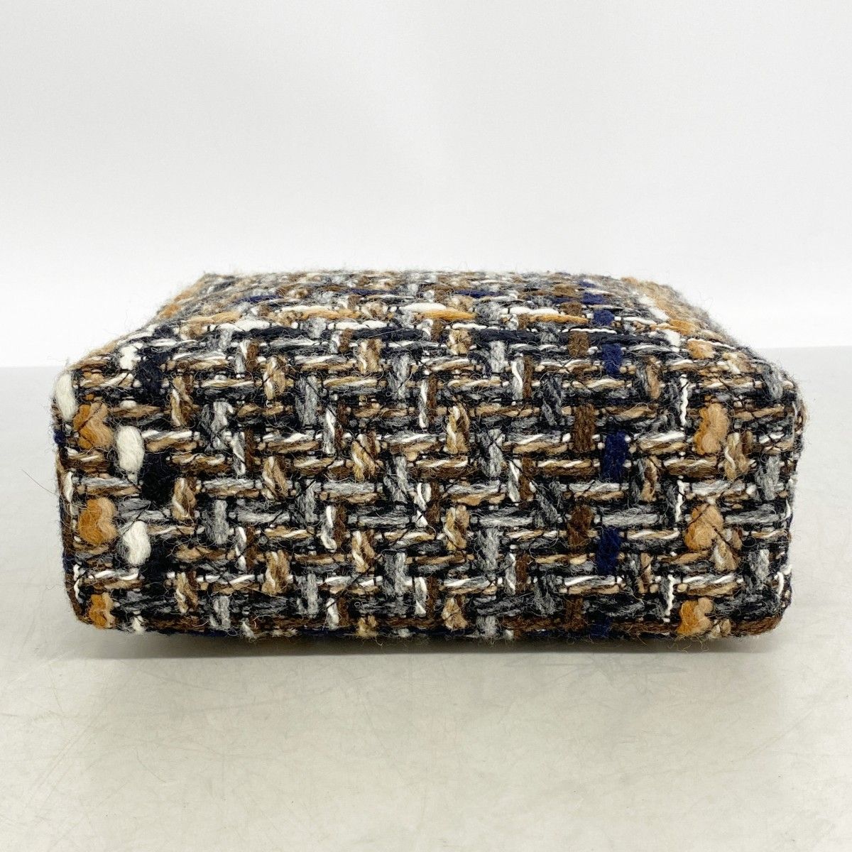 Chanel Shoulder Bag Tweed Black Brown Silver — view 3