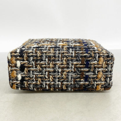 Chanel Shoulder Bag Tweed Black Brown Silver — view 3