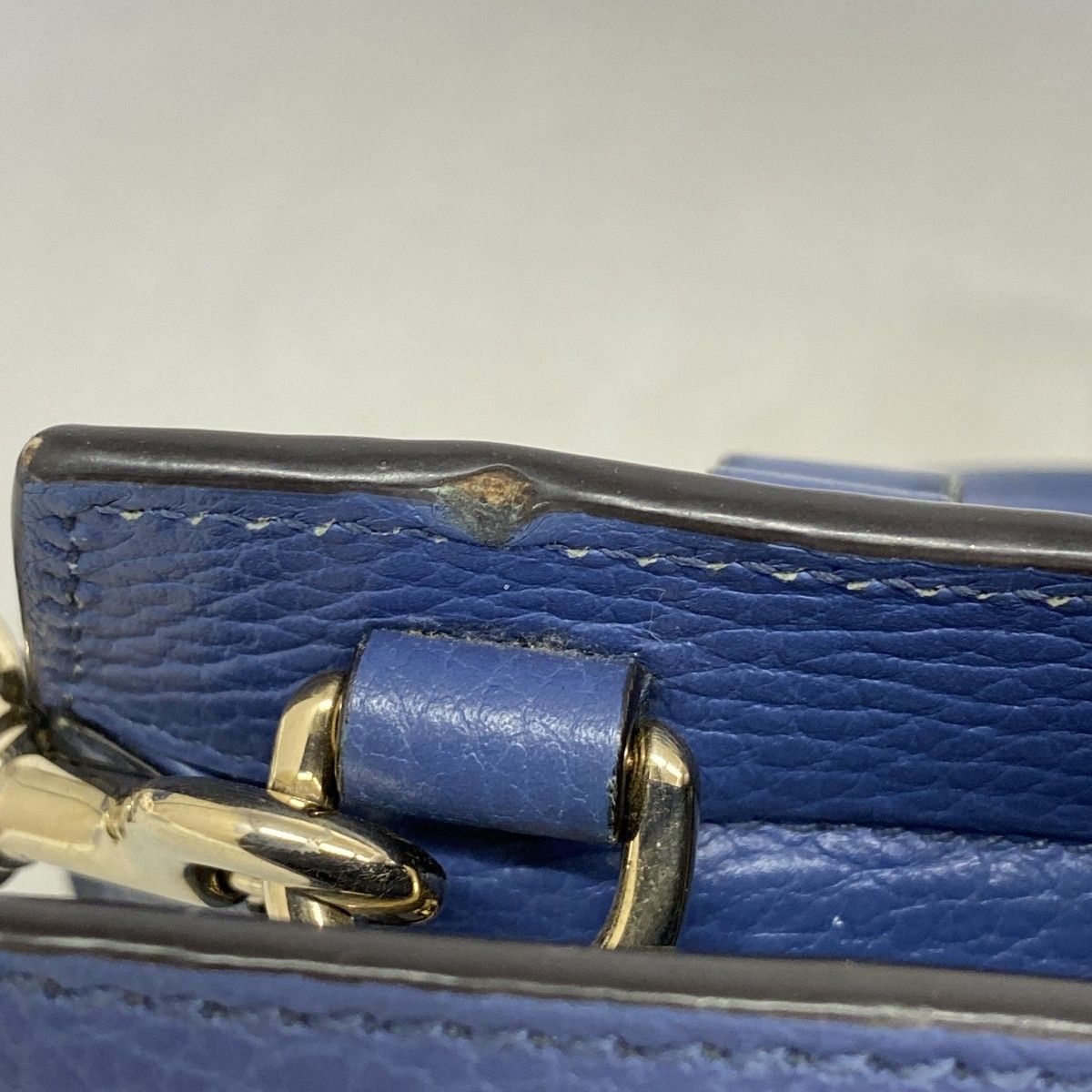 Gucci Handbag Leather Blue Gold 2-Way — view 7