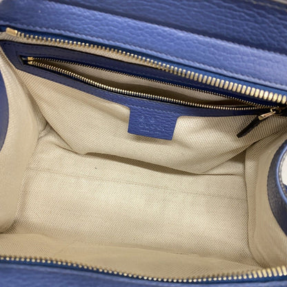 Gucci Handbag Leather Blue Gold 2-Way — view 4