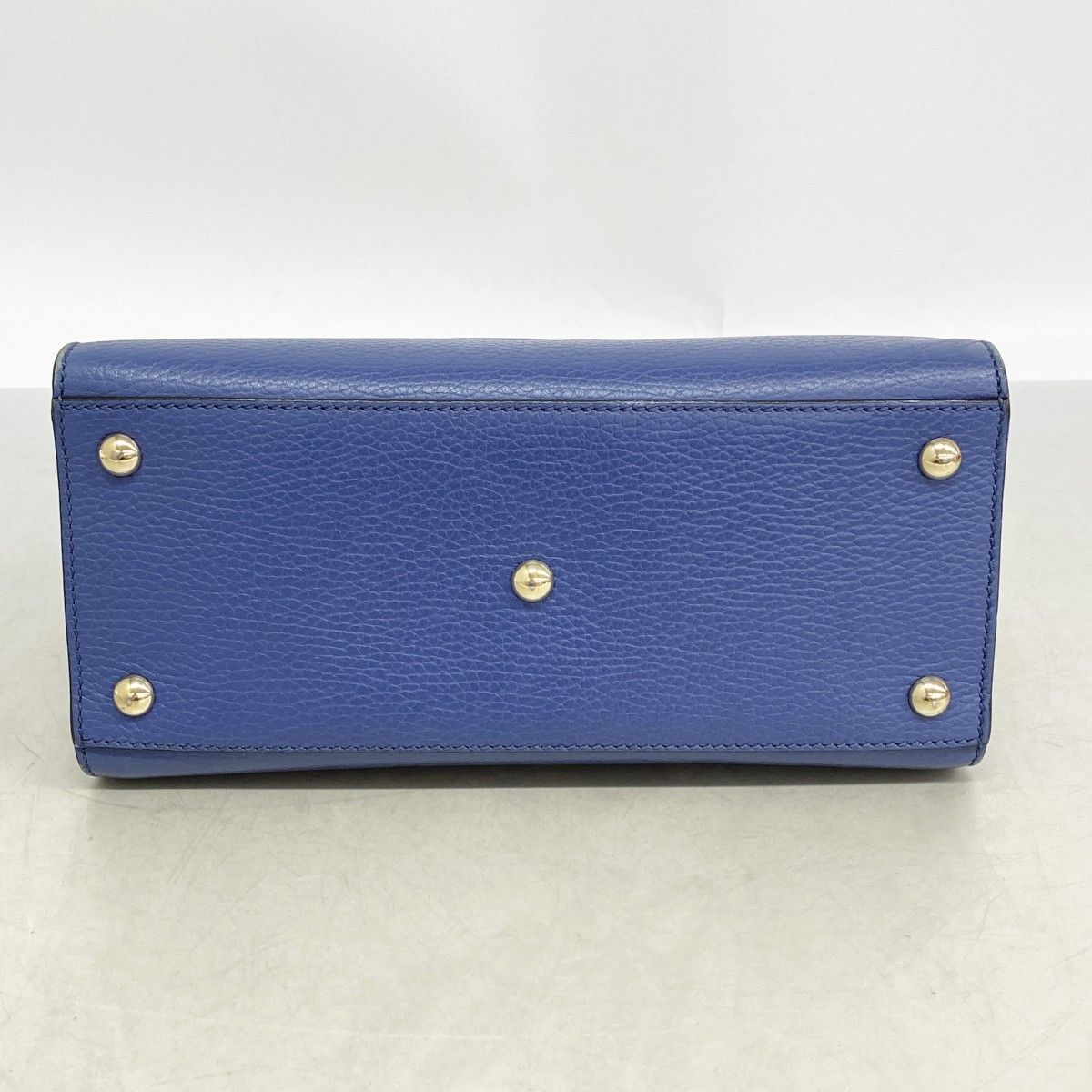 Gucci Handbag Leather Blue Gold 2-Way — view 3