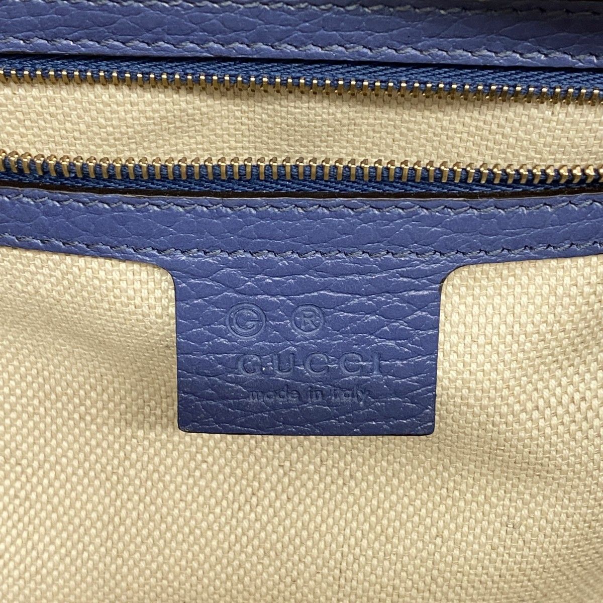 Gucci Handbag Leather Blue Gold 2-Way — view 5