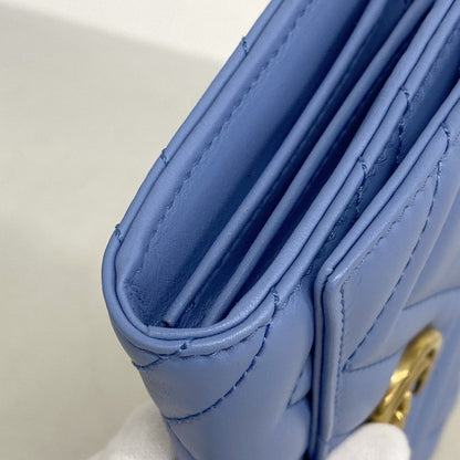Gucci Wallet GG Marmont Leather Blue Gold — view 5