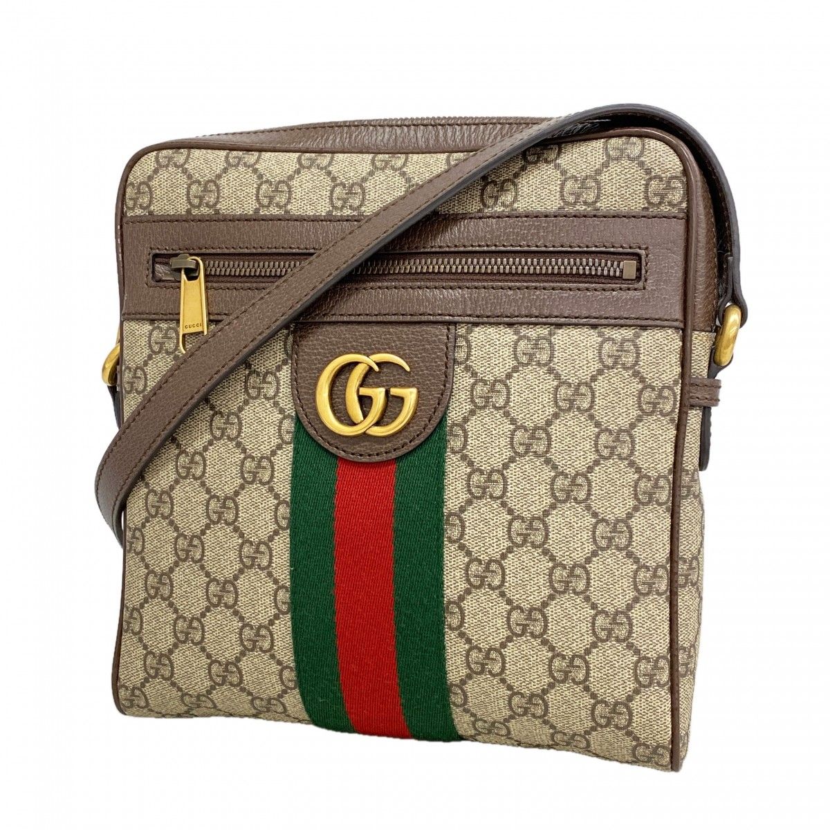 Gucci Shoulder Bag Ophidia Brown Gold