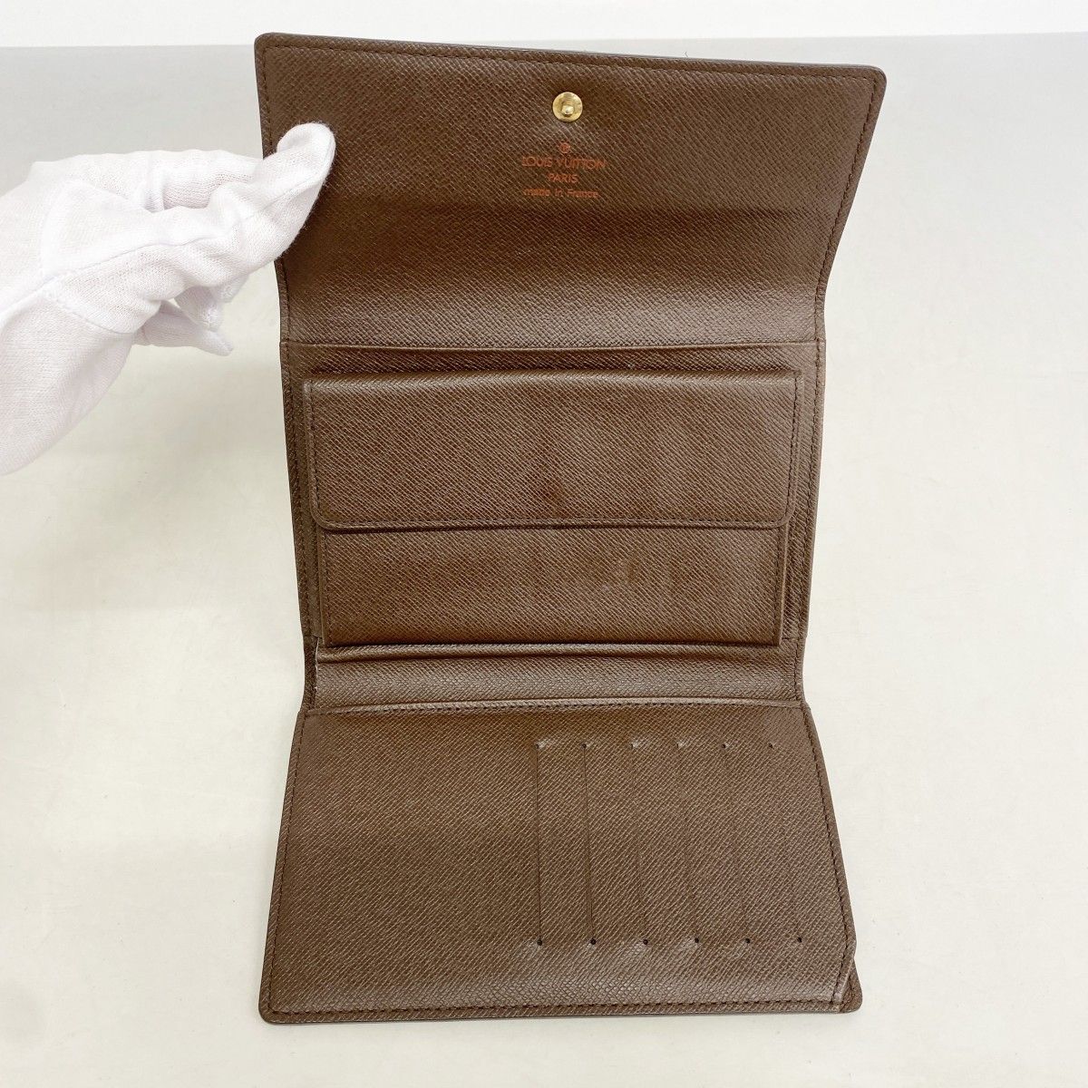 Louis Vuitton Tri Foldwallet Damier Porto Ebenuladies Wallet — view 3