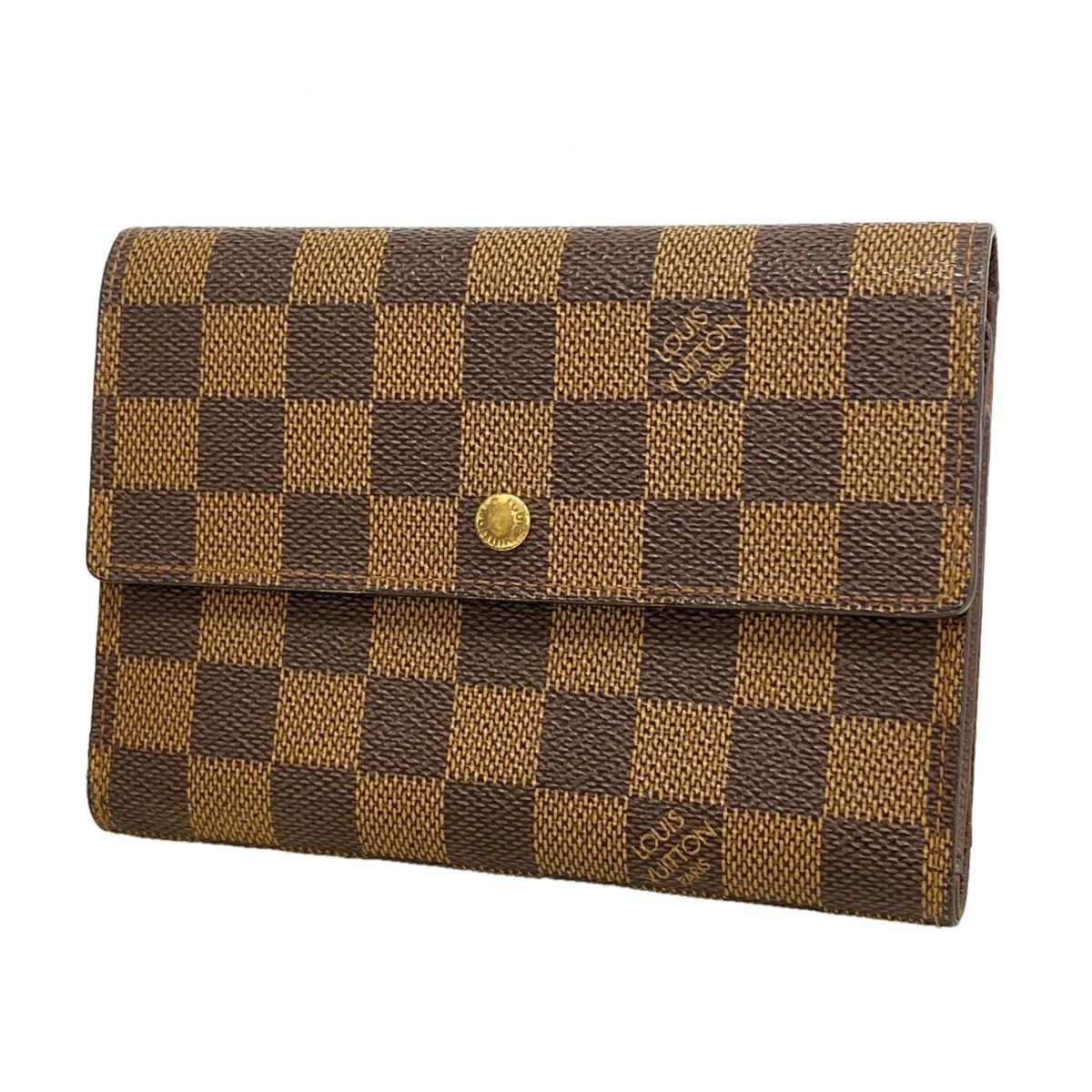 Louis Vuitton Tri Foldwallet Damier Porto Ebenuladies Wallet