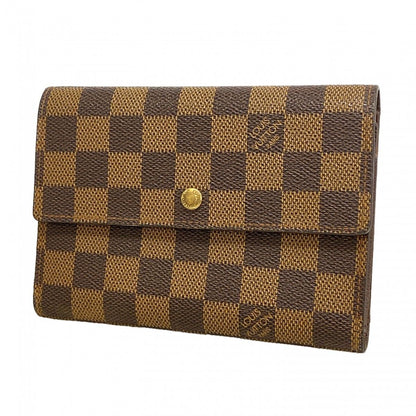 Louis Vuitton Tri Foldwallet Damier Porto Ebenuladies Wallet