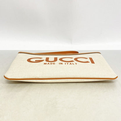 Gucci Clutch Canvas Ivory Silver — view 3