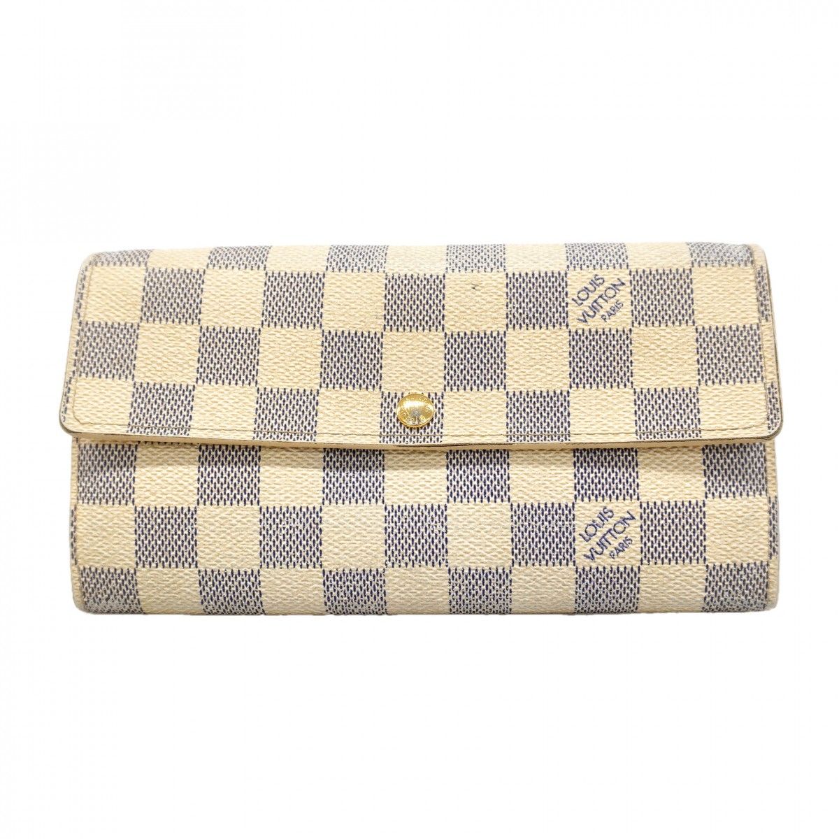 Louis Vuitton Wallet Damier Azur Portefeuille Sarah White