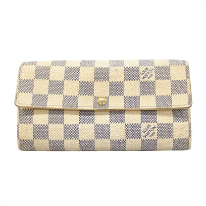 Louis Vuitton Wallet Damier Azur Portefeuille Sarah White