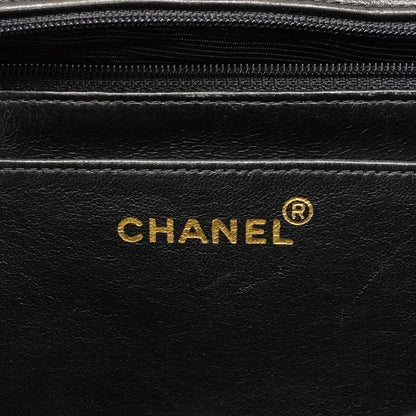 Chanel Shoulder Bag Quilted Lambskin Black Gold — view 5