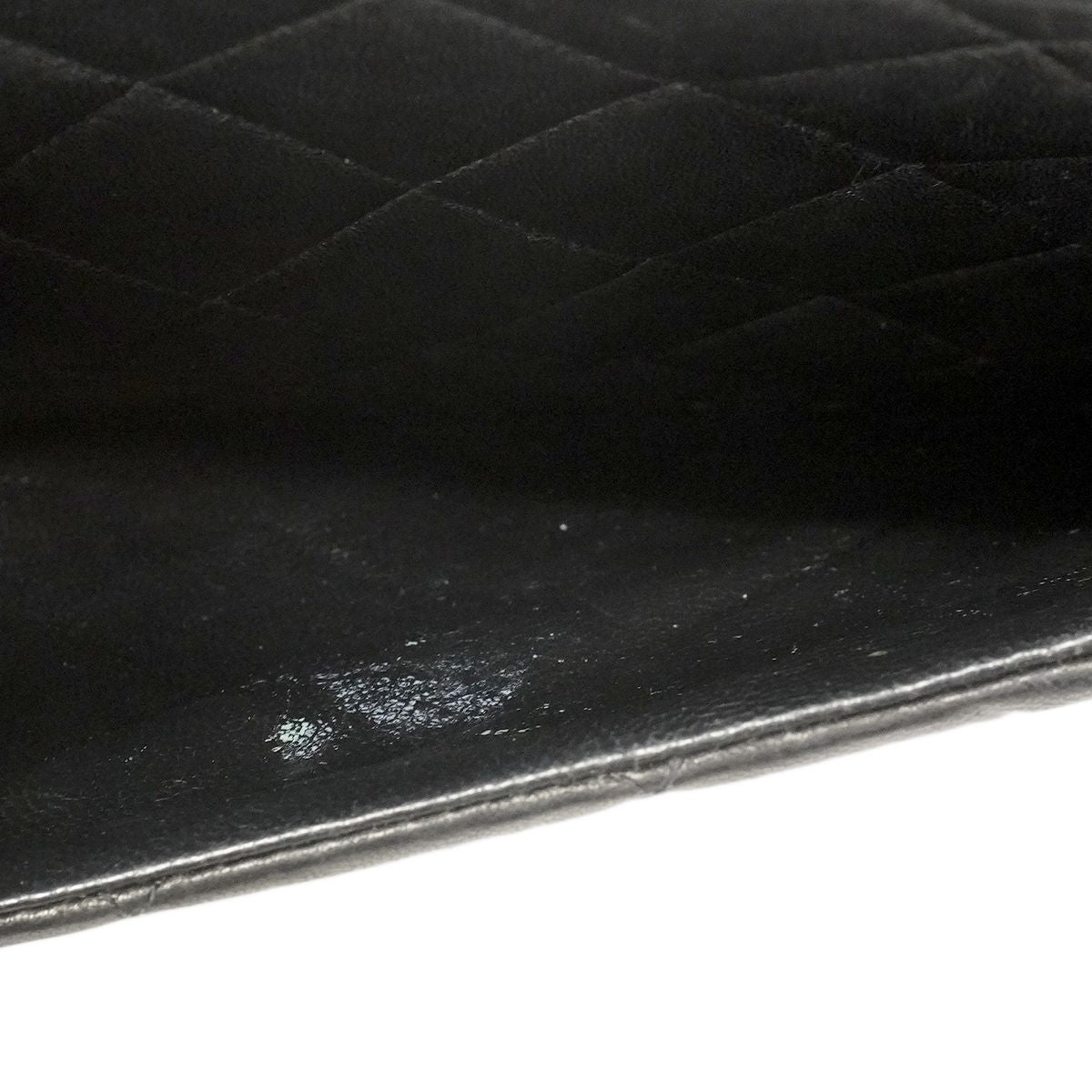 Chanel Shoulder Bag Quilted Lambskin Black Gold — view 8