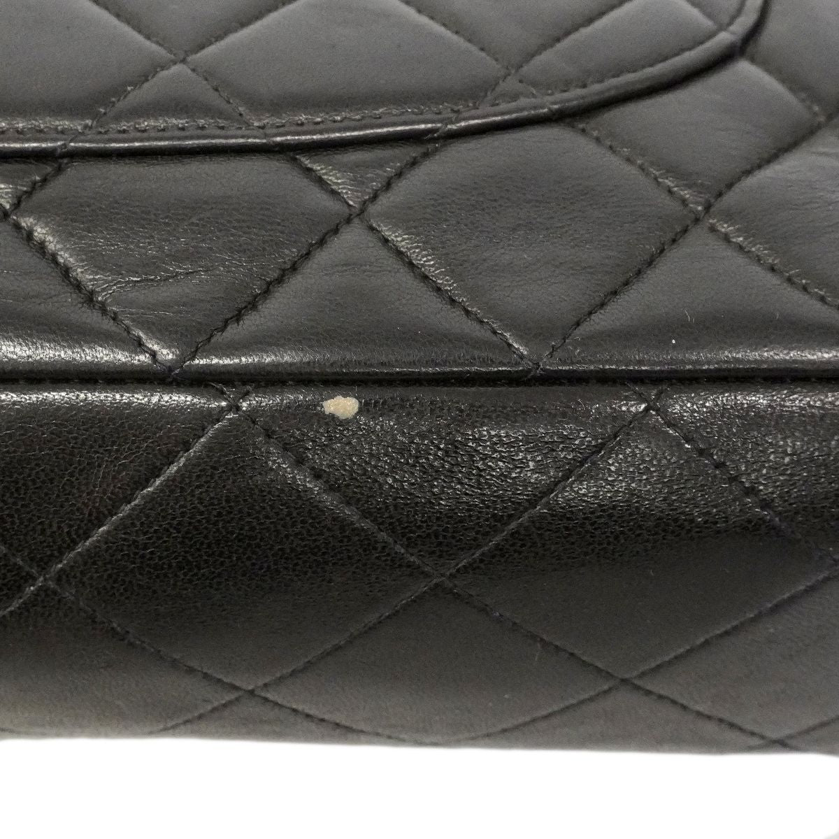 Chanel Shoulder Bag Quilted Lambskin Black Gold — view 6