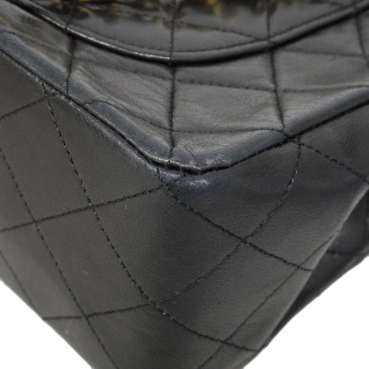 Chanel Shoulder Bag Quilted Lambskin Black Gold — view 6