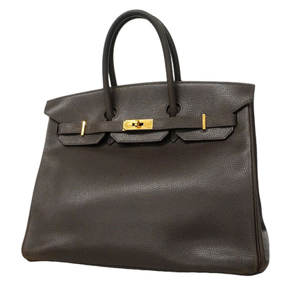 Hermes Handbag Birkin 35 Ardennes Ebene Gold