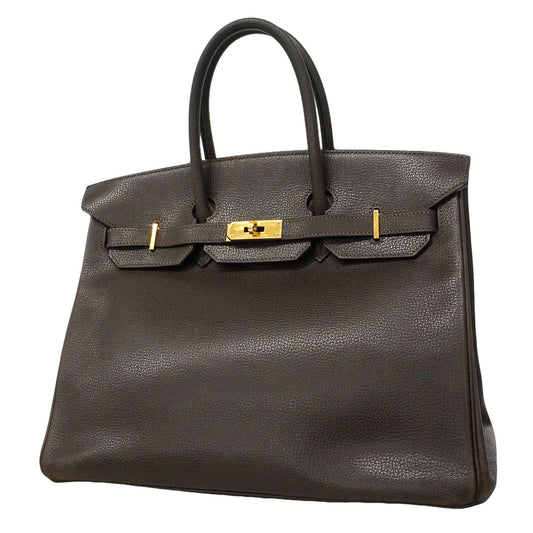 Hermes Handbag Birkin 35 Ardennes Ebene Gold