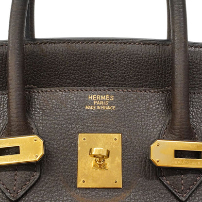 Hermes Handbag Birkin 35 Ardennes Ebene Gold — view 5